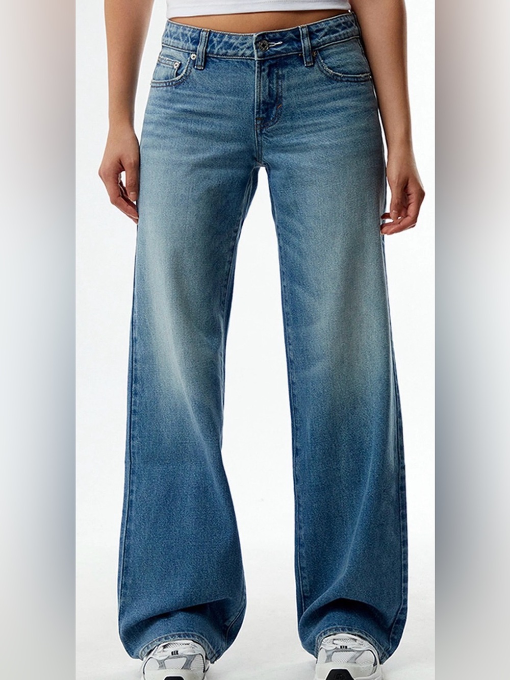 PacSun Women's Light Blue Flared Wide Leg Jeans